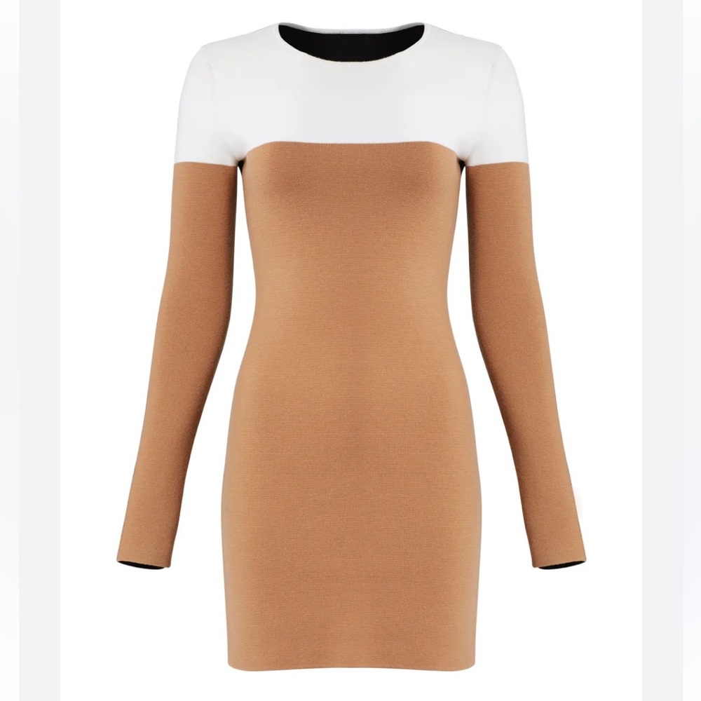 Diane Von Furstenberg Camel Long Sleeve Dress